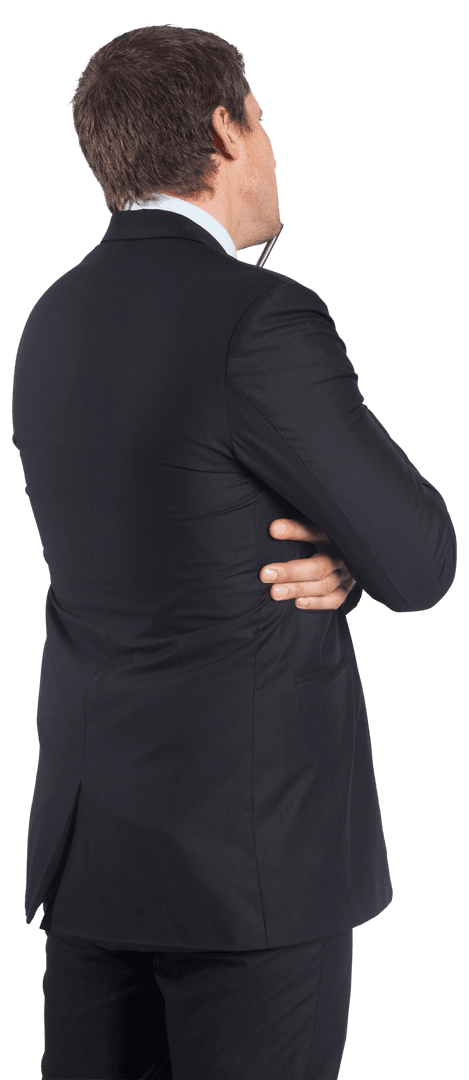 Transparent Caucasian Businessman Rear View Isolated Background