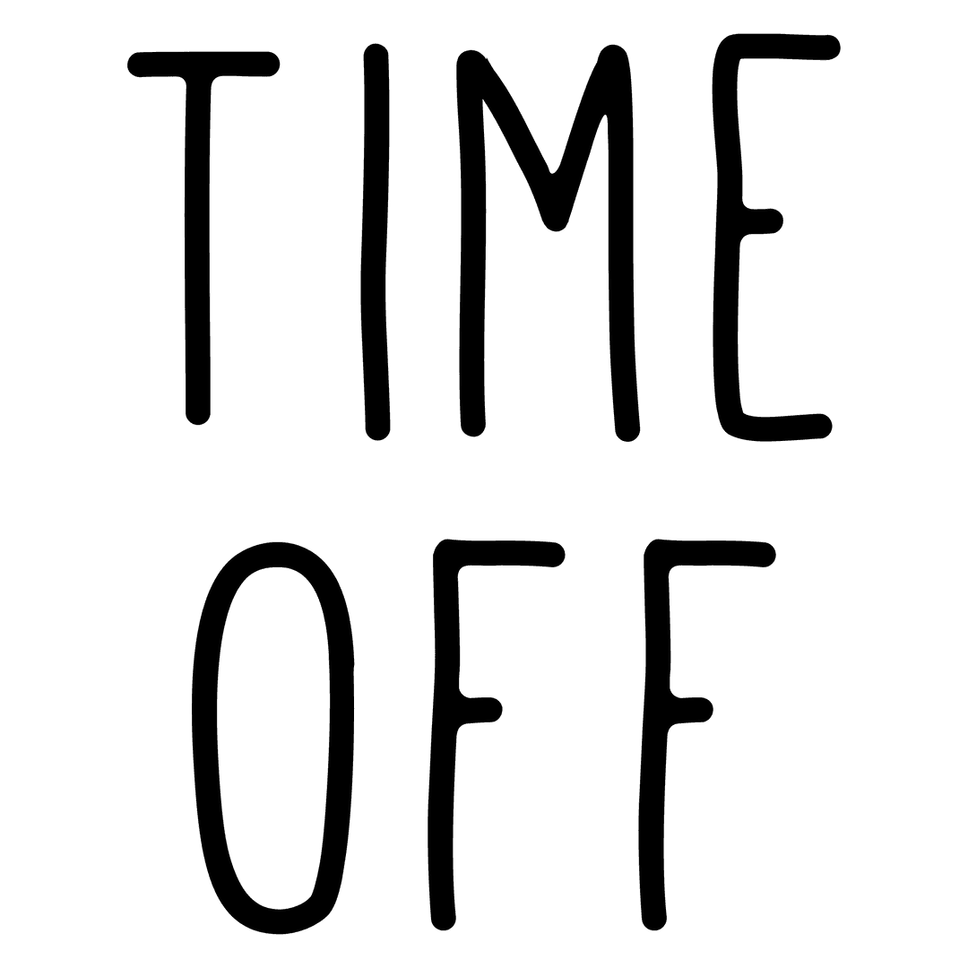 Transparent Time Off Concept with Clear Text