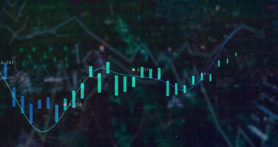 Abstract Digital Market Analysis with Financial Charts