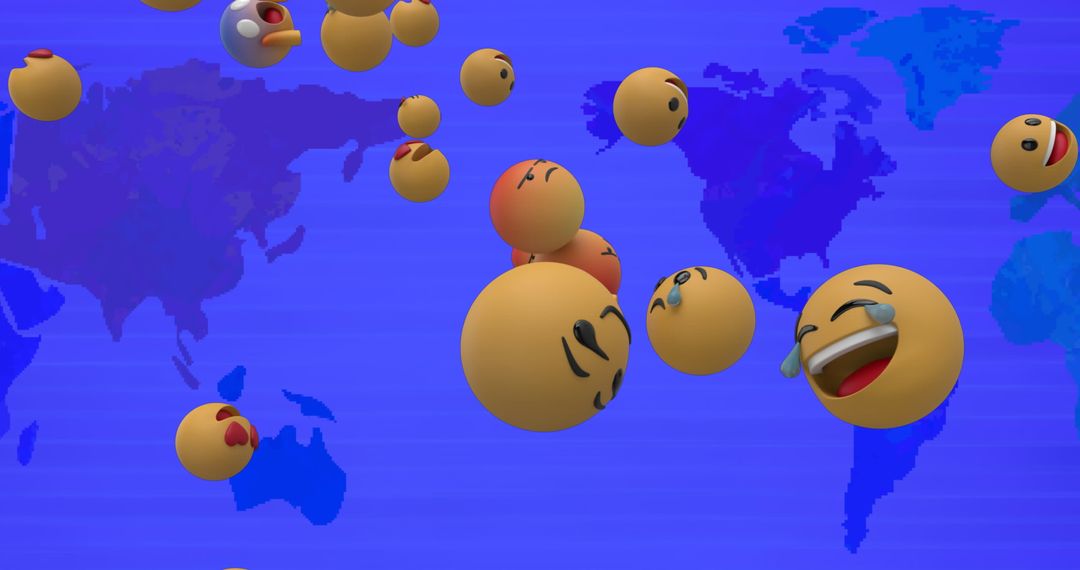 Emojis Representing Global Communication and Connectivity