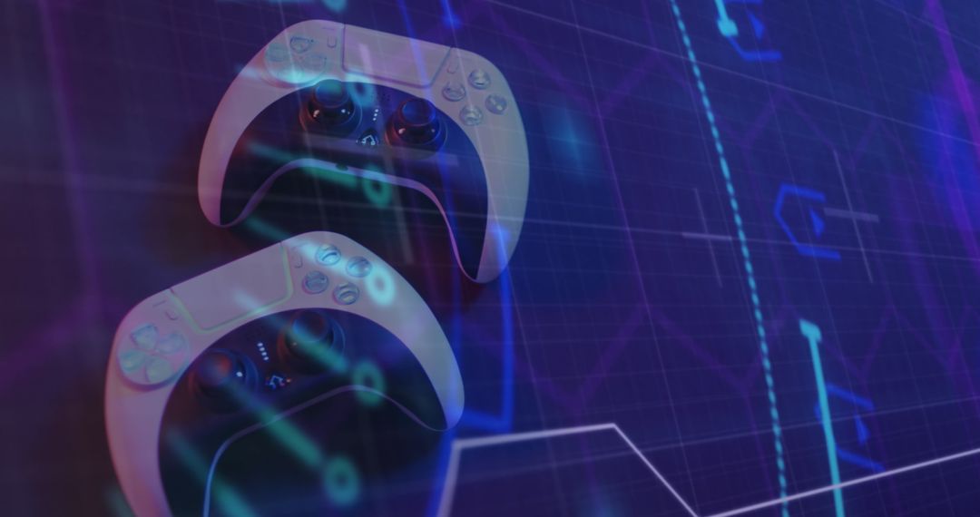 Futuristic Gaming Concept with VR and Data Interface