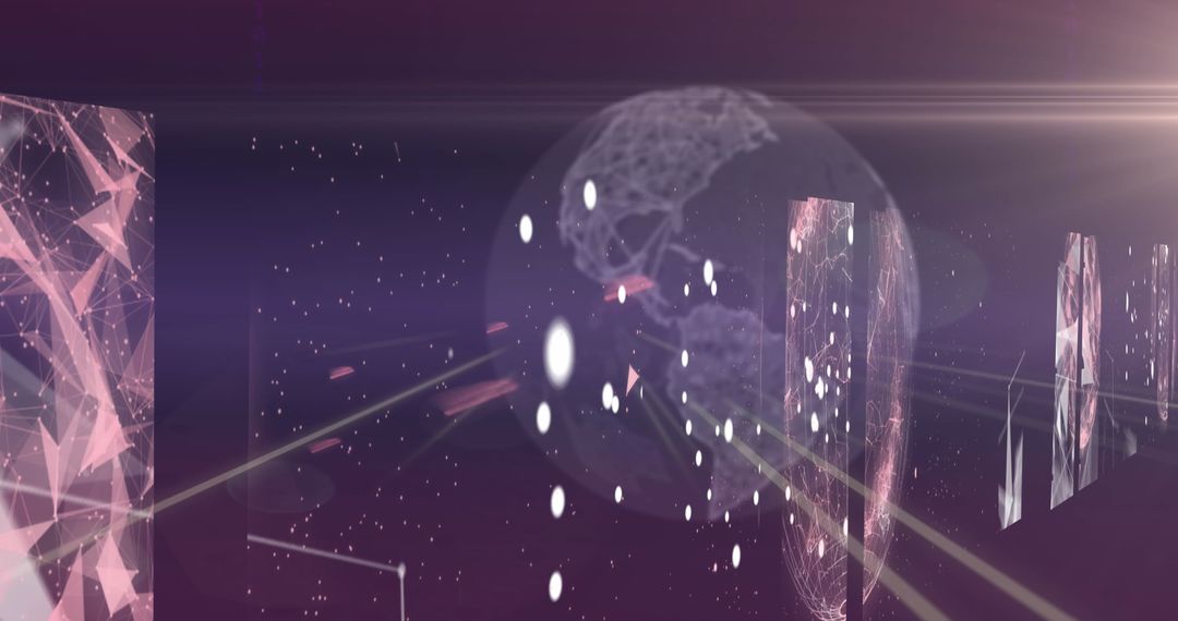 Digital Globe with Futuristic Binary Overlay