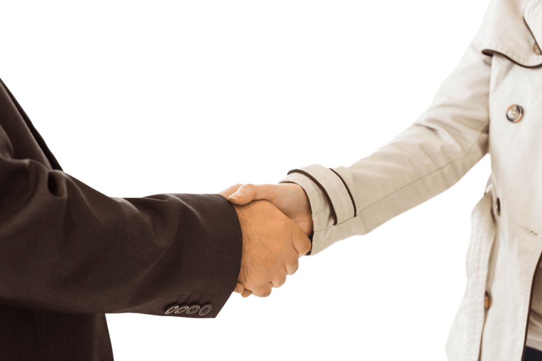 Business Collaboration Handshake on Transparent Background