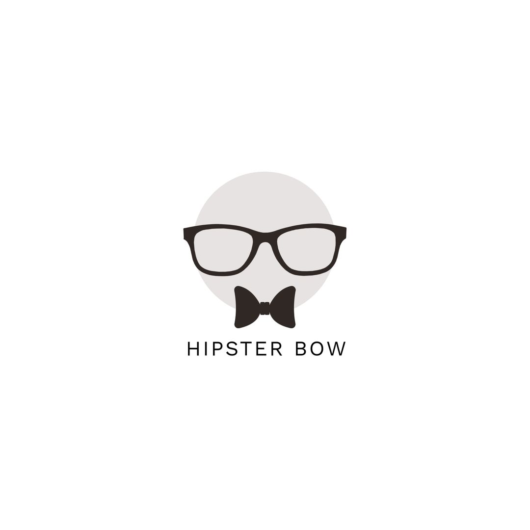 Minimalist Hipster Logo with Glasses and Bow Tie for Stylish Branding - Download Free Stock Templates Pikwizard.com