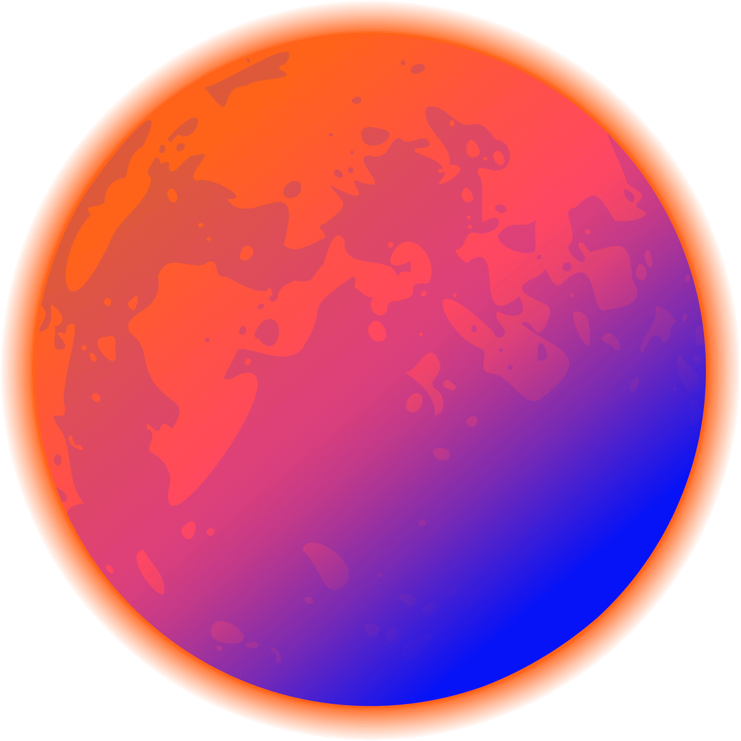 Transparent Vibrant Gradient Circle with Orange Ring