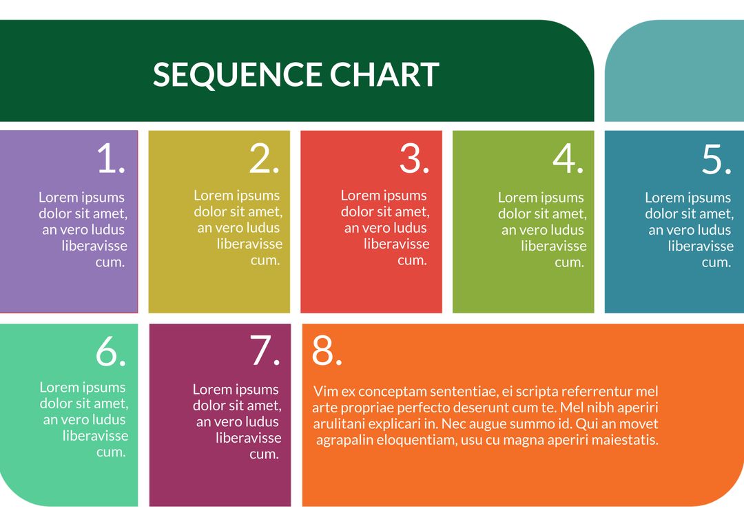 Colorful Sequence Chart Template with Numbered Steps - Download Free Stock Images Pikwizard.com