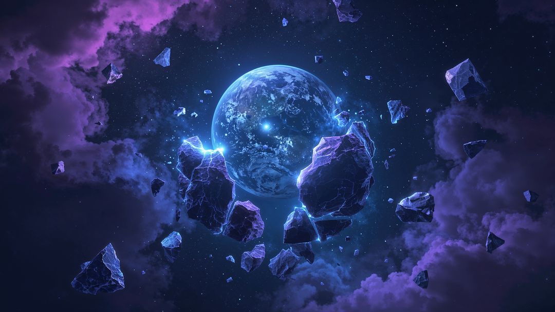 Planet Amidst Asteroids in Mysterious Cosmic Nebula