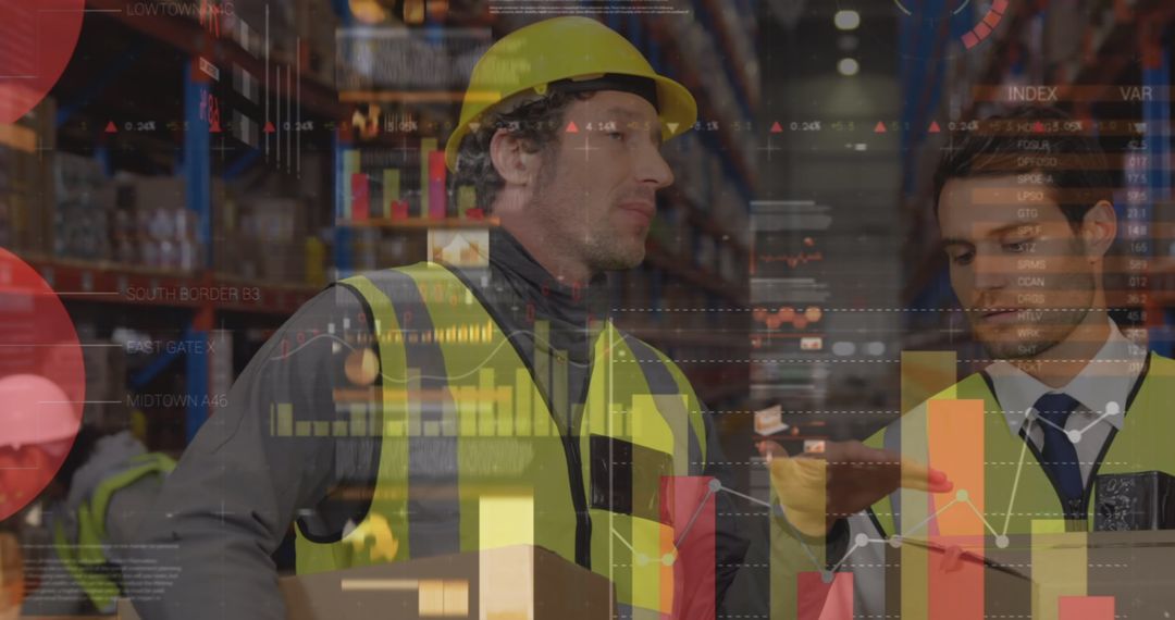 Warehouse Automation with Digital Interfaces and Male Workers