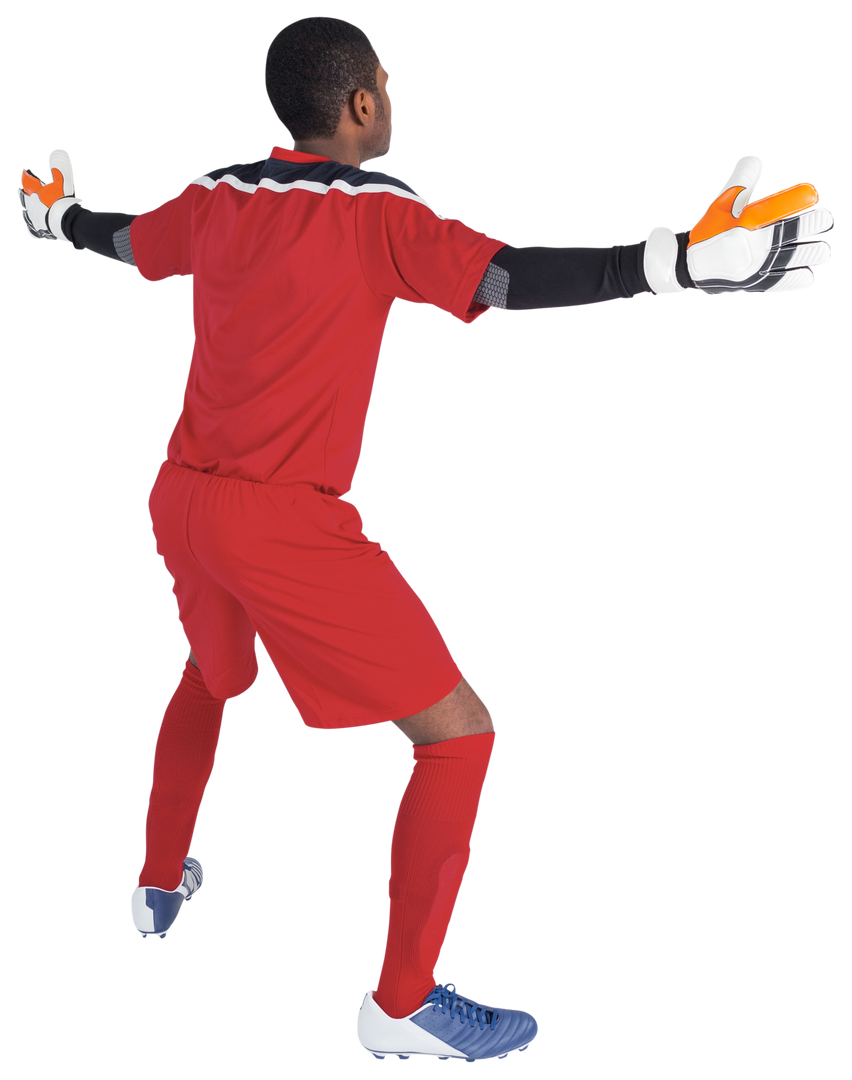 Transparent View of Goalkeeper in Red Ready for Save - Download Free Stock Images Pikwizard.com