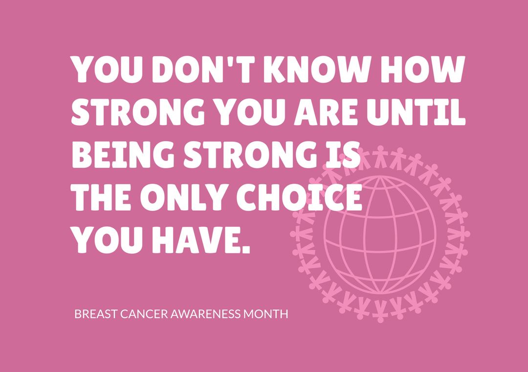 Empowering Breast Cancer Awareness Quote on Pink Background - Download Free Stock Templates Pikwizard.com