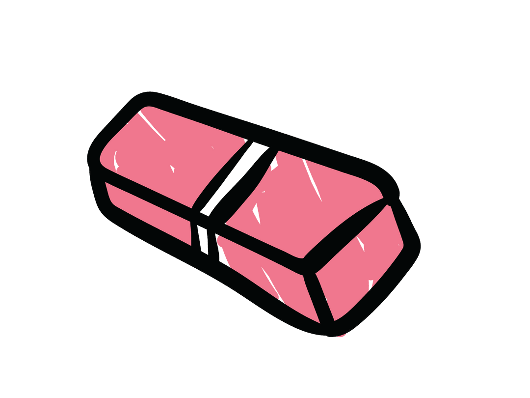 Pink Rubber Eraser Icon on Transparent Background