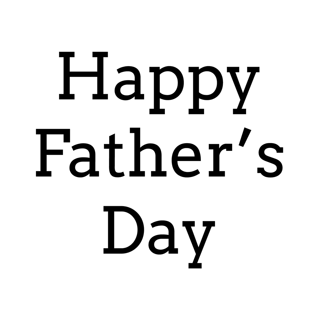 Happy Father's Day Text Vector on Transparent Background