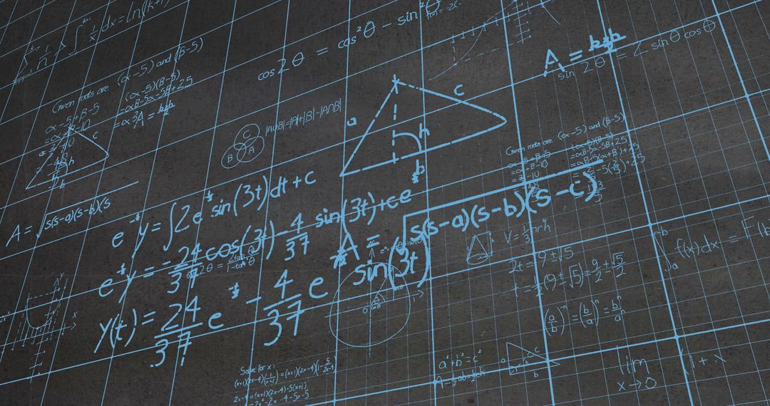 Complex Mathematical Equations on grid Background
