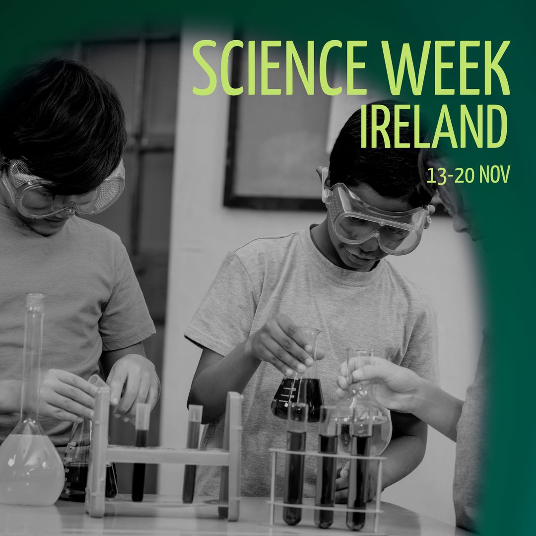 Diverse Children Conducting Experiments During Science Week Ireland