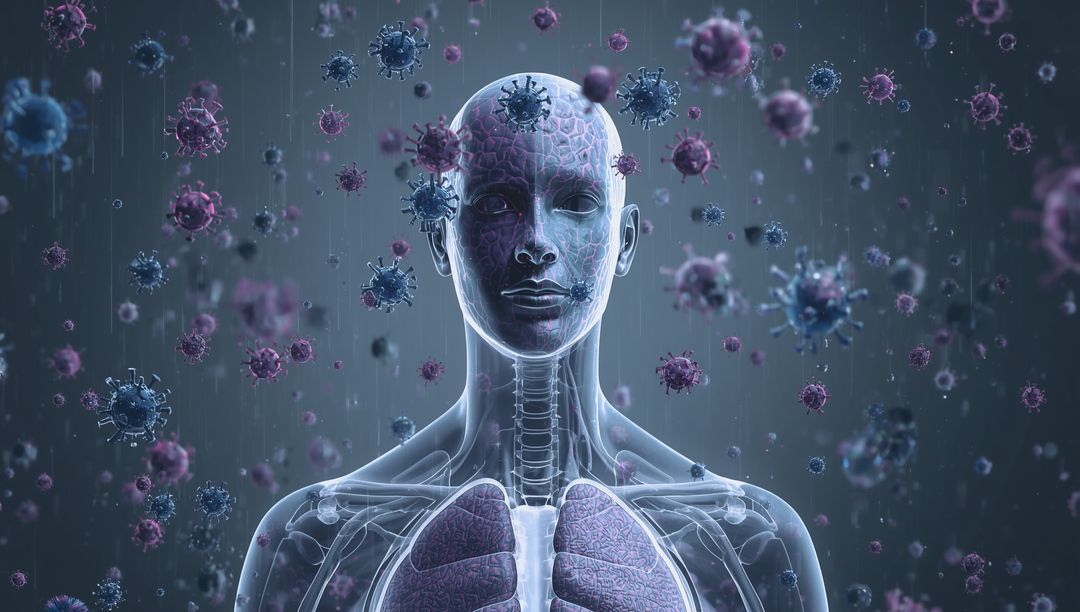 Futuristic Medical Visualization Showing Immune Response