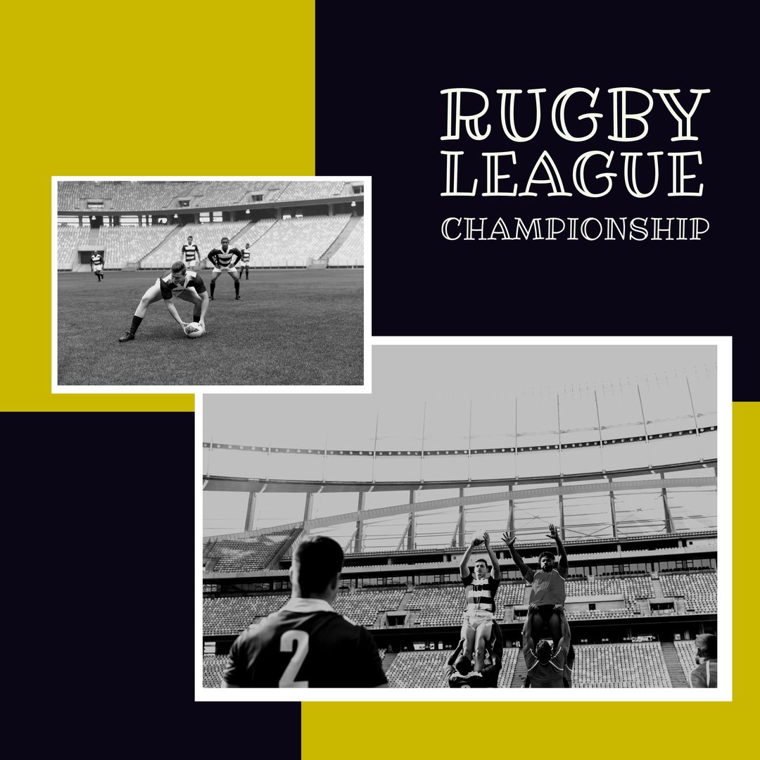 Male Rugby League Players Competing in Championship Game - Download Free Stock Templates Pikwizard.com