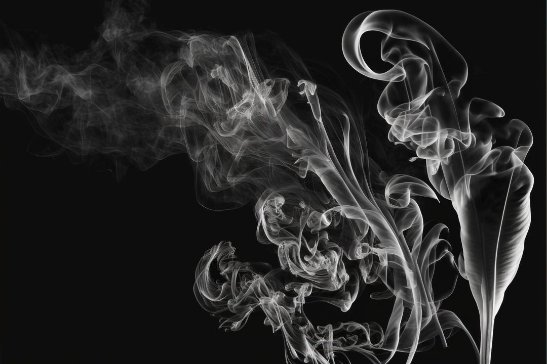 Abstract White Smoke on Black Background - Free Images, Stock Photos and Pictures on Pikwizard.com