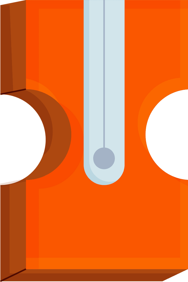 Orange Electric Socket Faceplate on Transparent Background