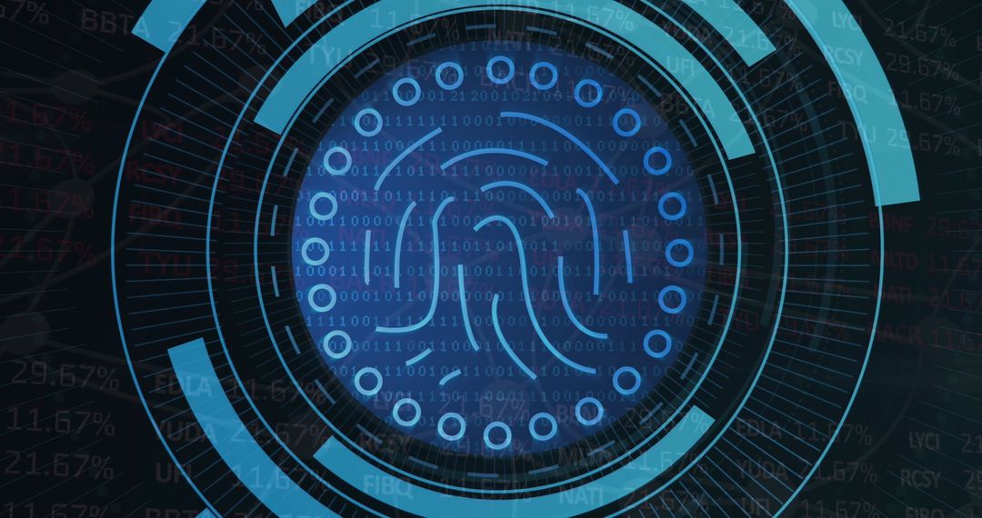 Futuristic Digital Fingerprint Technology Interface