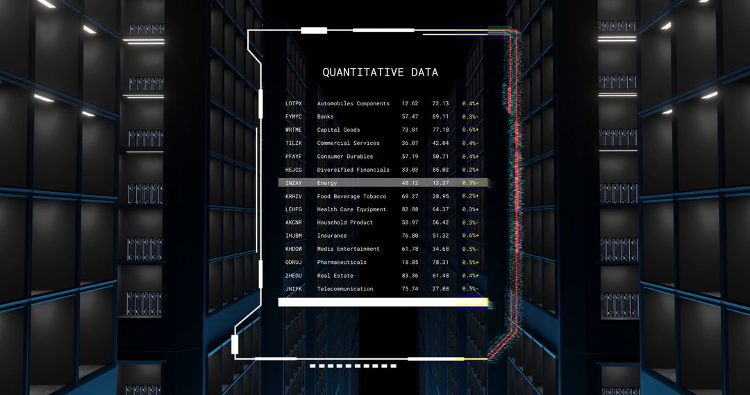 Quantitative Data Overlay on Server Room Background