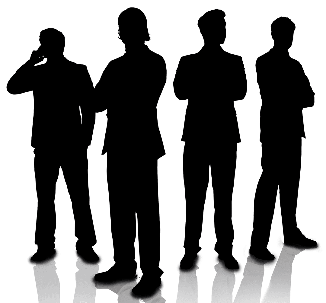 Transparent Silhouettes of Business Colleagues Group Illustration