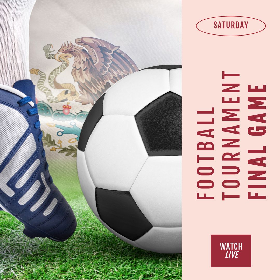 Football Tournament Final Game with Mexican Flag in Background