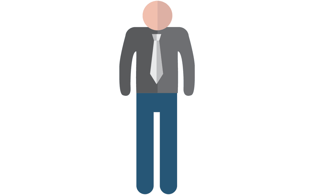 Businessman Icon with Tie on Transparent Background