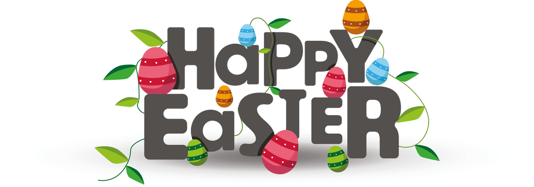 digital easter text with colorful eggs on transparent background - Download Free Stock Images Pikwizard.com
