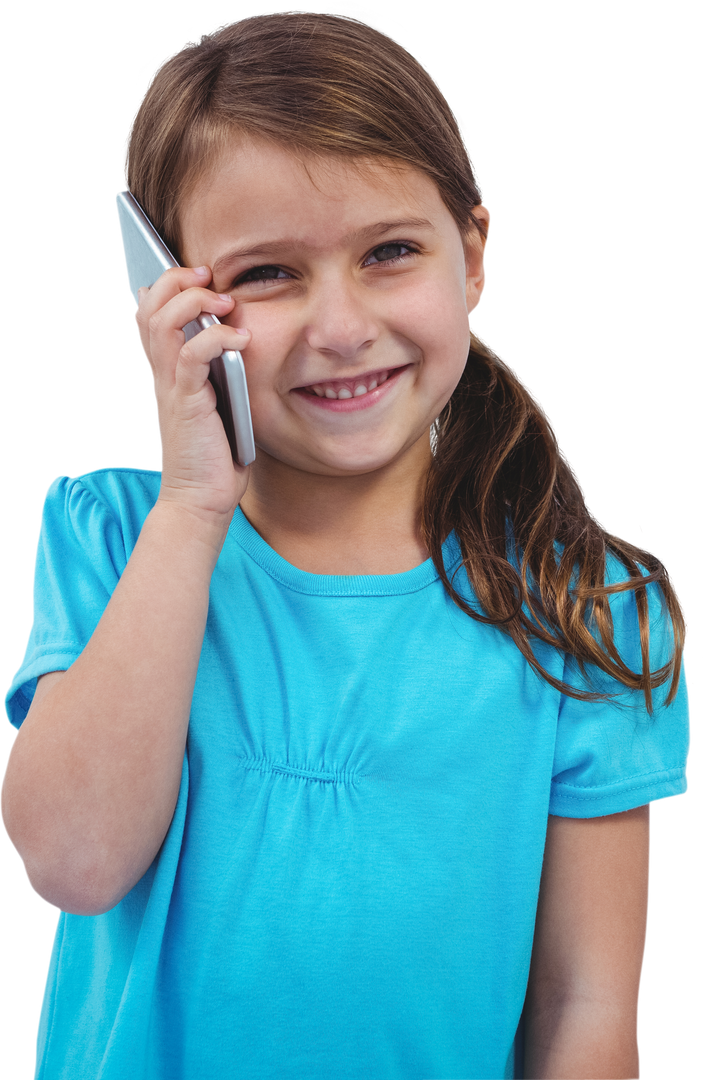 Cheerful Girl Making a Phone Call on Transparent Background - Download Free Stock Images Pikwizard.com