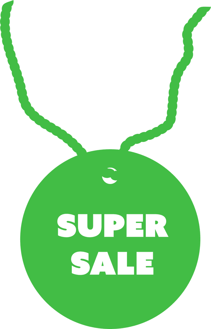 Green Super Sale Badge On Transparent Background for Promotions