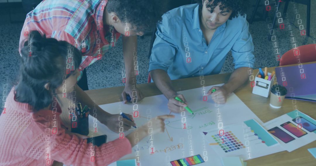 Team Brainstorming with Data Overlay Digital Interface