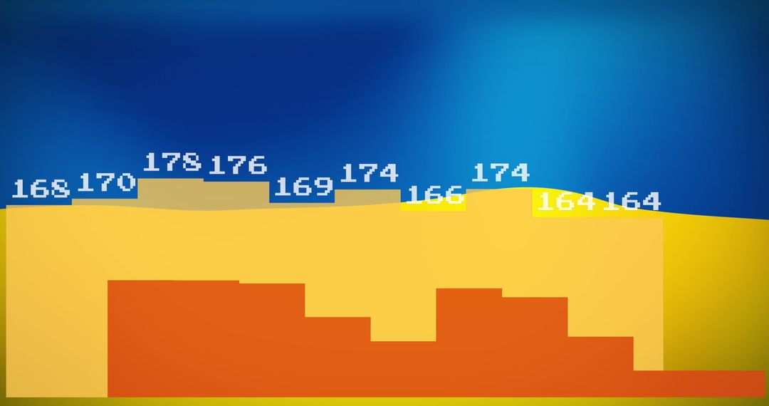 Graph of Financial Data over Colors Representing Ukraine