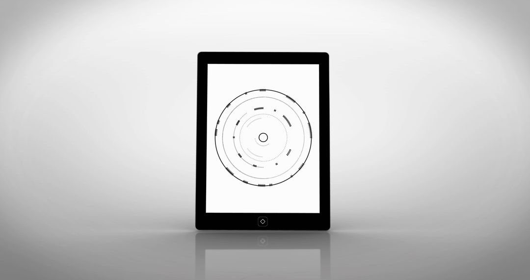 Minimalistic Tablet with Digital Circular Interface on Screen - Free Images, Stock Photos and Pictures on Pikwizard.com