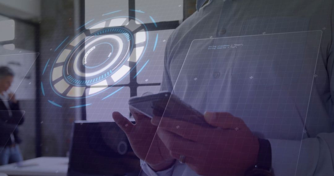 Digital Interface with Smartphone Data Processing Hologram