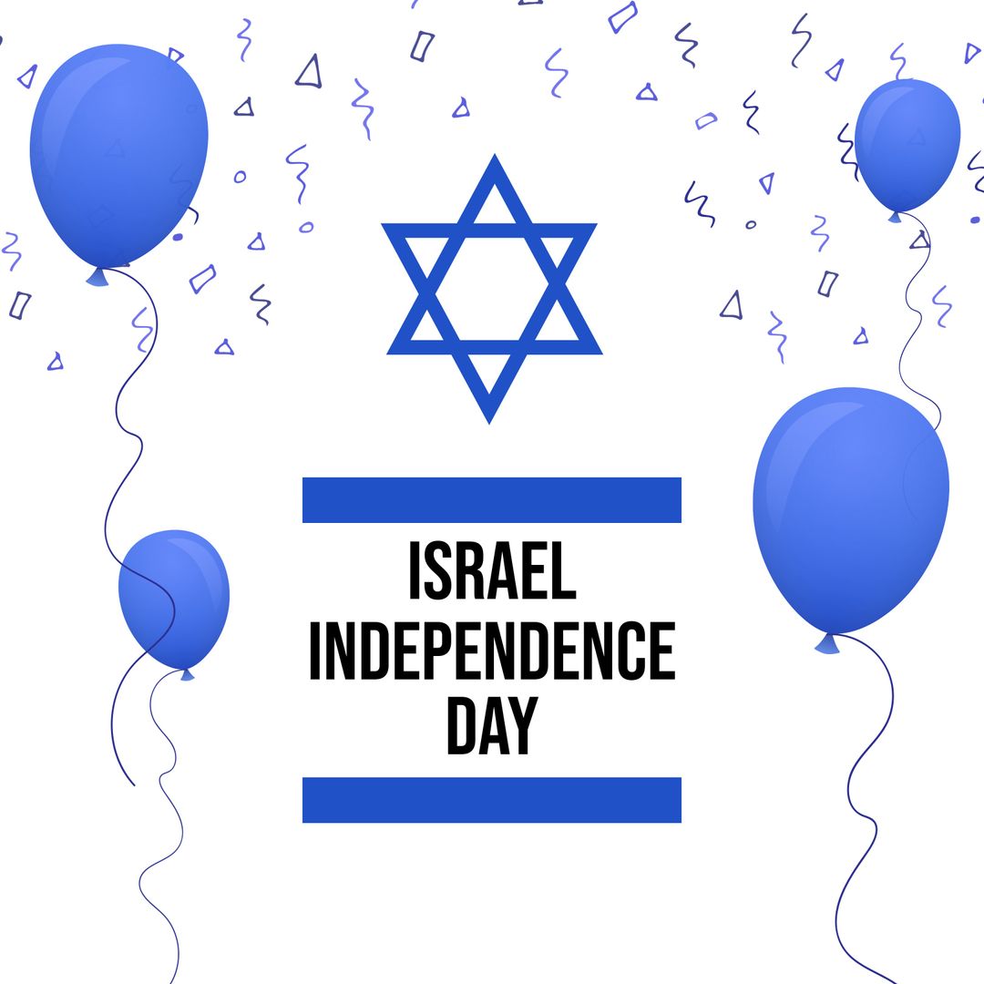 Israel Independence Day Celebration with Balloons and Star of David