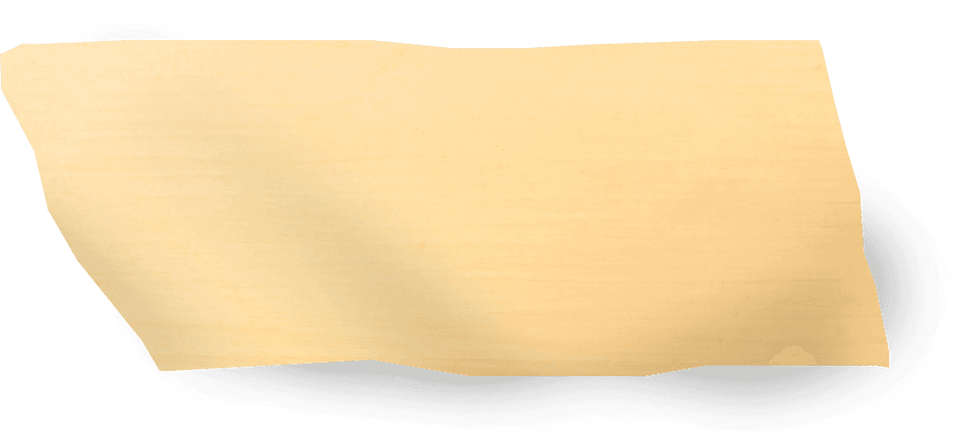 Yellow Paper Banner with Torn Edges Transparent Background