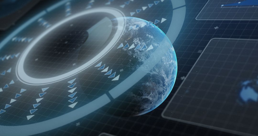 futuristic planet navigation with digital interface - Free Images, Stock Photos and Pictures on Pikwizard.com