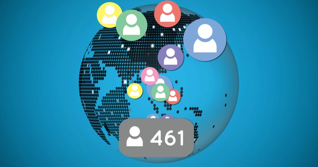 Digital User Icons Representing Global Social Media Connectivity
