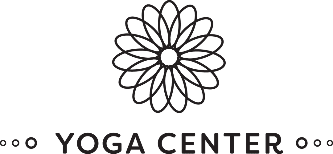 Yoga Center Logo with Intricate Floral Design on Transparent Background