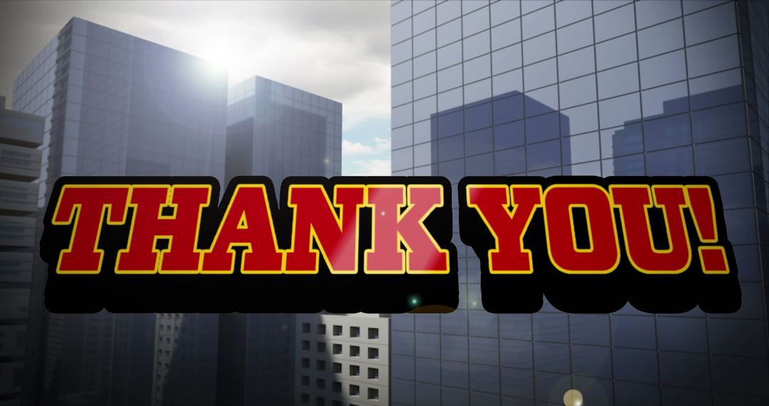 Thank You Message Over Cityscape Background