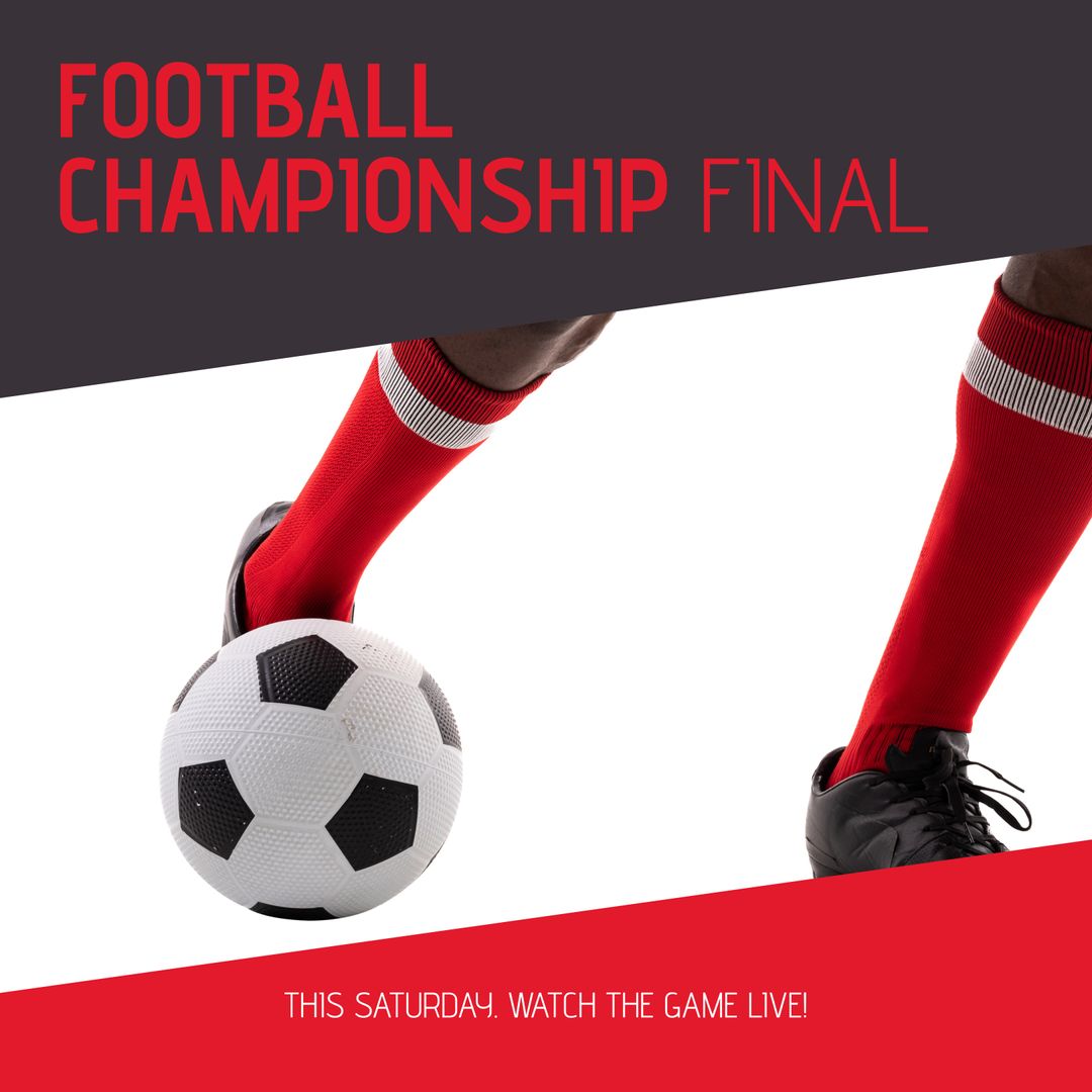 Football Championship Final Announcement with African American Player - Download Free Stock Templates Pikwizard.com