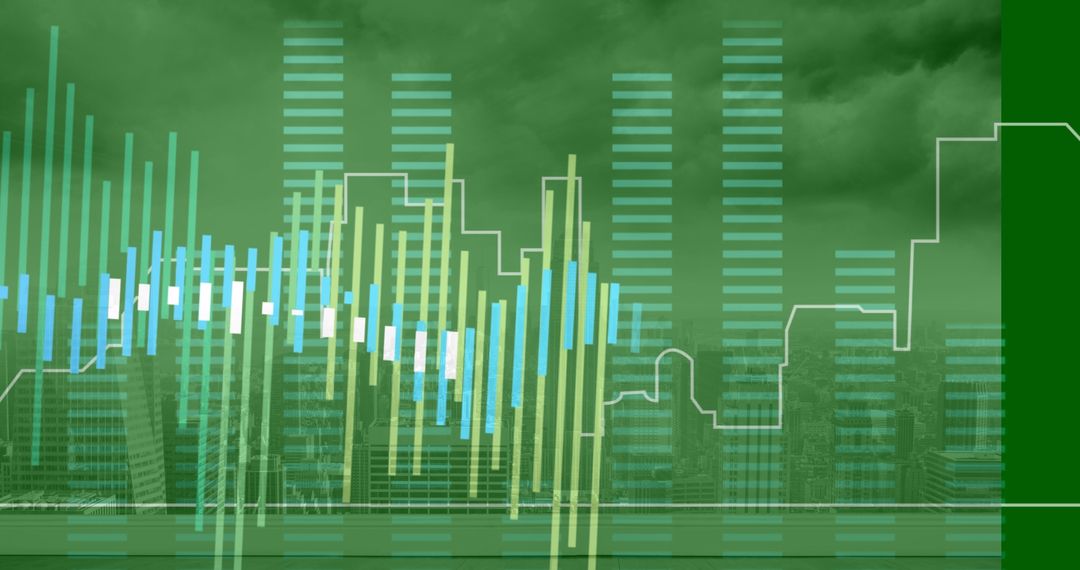 Digital Data Visualization Merging with Urban Cityscape