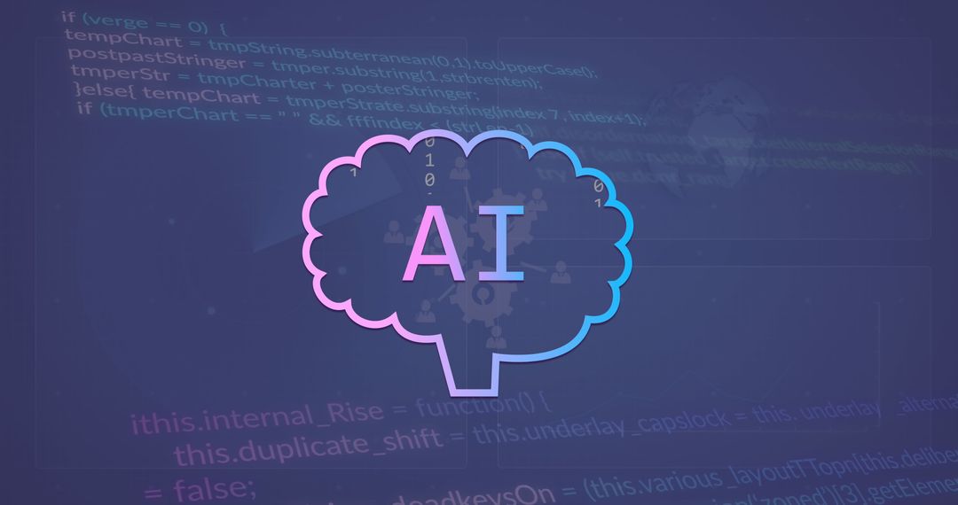 Futuristic AI Interface with Digital Code Elements