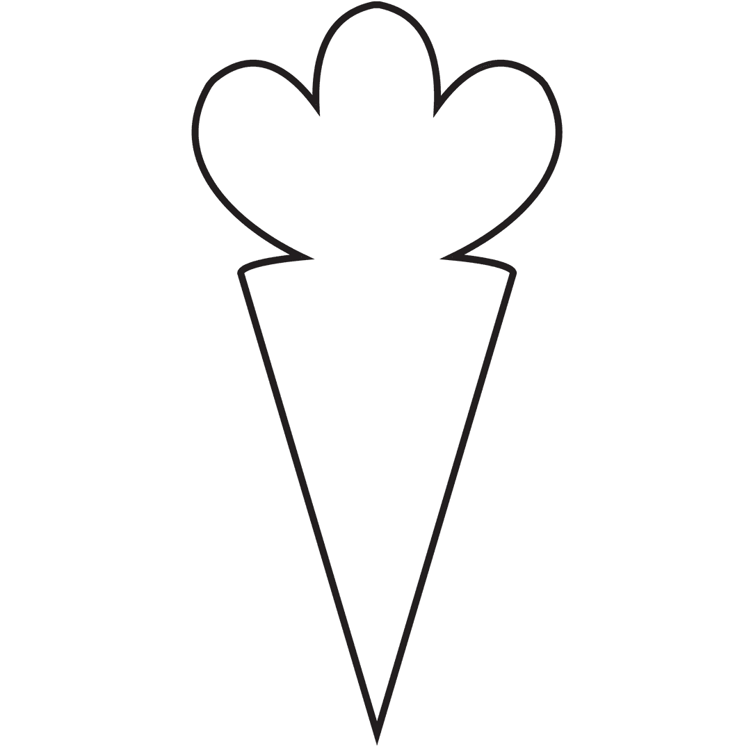 Abstract Carrot Shape Design on Transparent Background