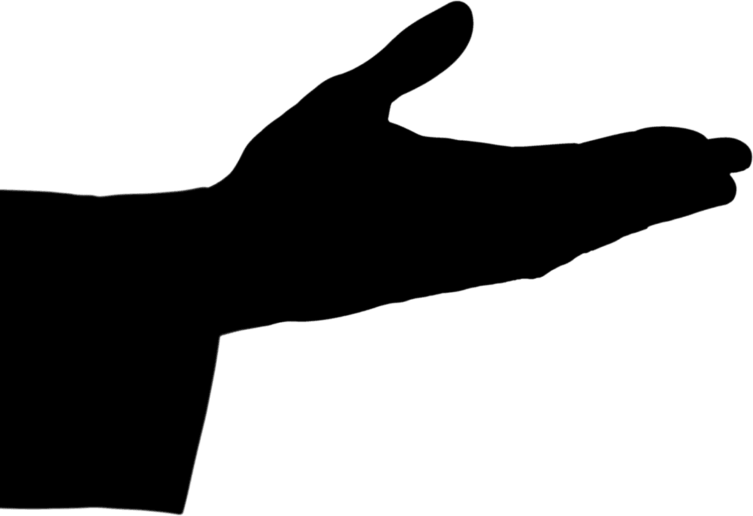 Hand Silhouette Gesture on Transparent Background for Creative Designs