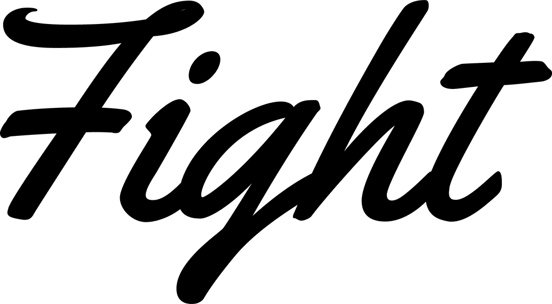 Fight Text Illustration on Transparent Background