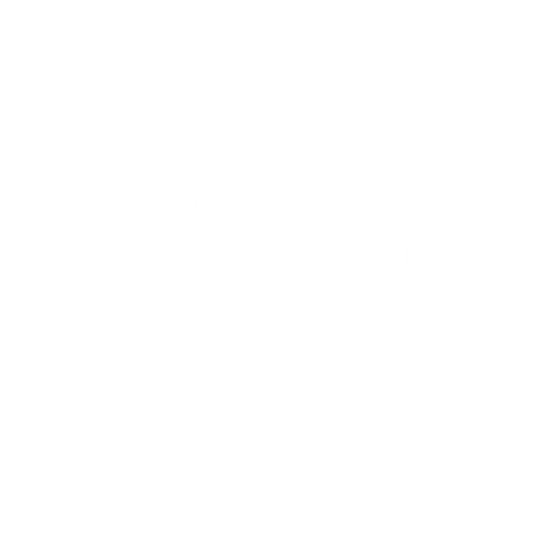 White Stylized 40 Number Design on Transparent Background