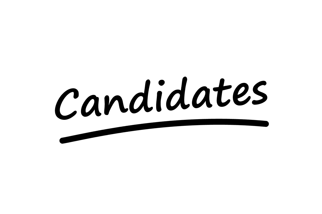 Candidates Text on Transparent Background