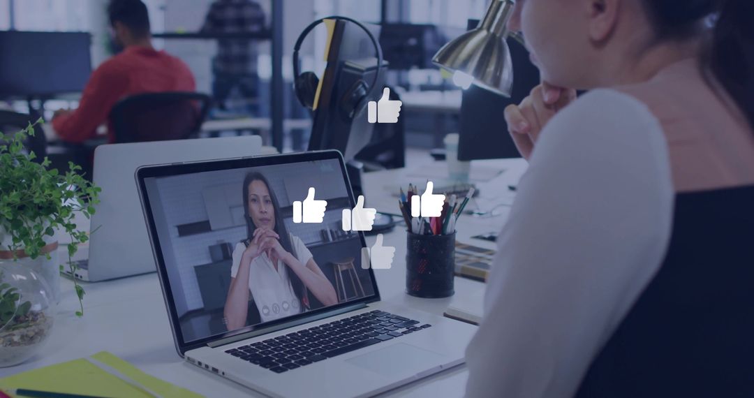 Professional Online Meeting in Modern Office Environment