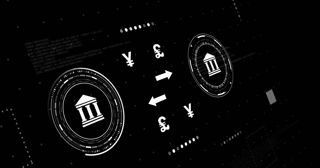 Digital Currency Exchange with Yen and Euro Symbols